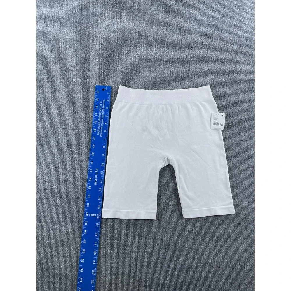 Free People Intimately FP White Ribbed Seamless Biker Shorts OB991029 M/L NWT